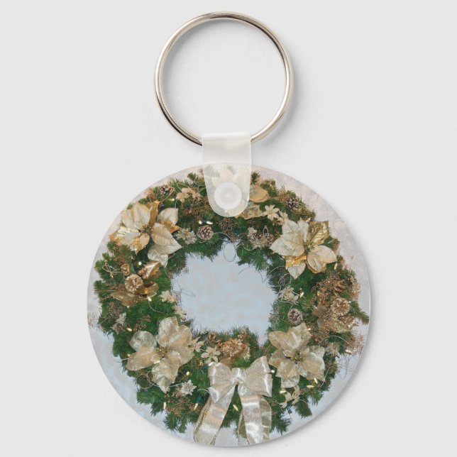 Holiday ChristmasWreath Key Ring (Front)
