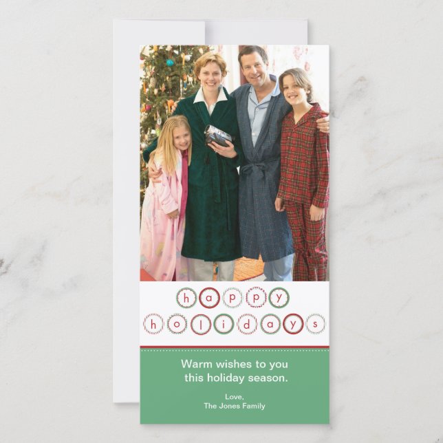 Holiday Circle Banner - Green & Red Card (Front)