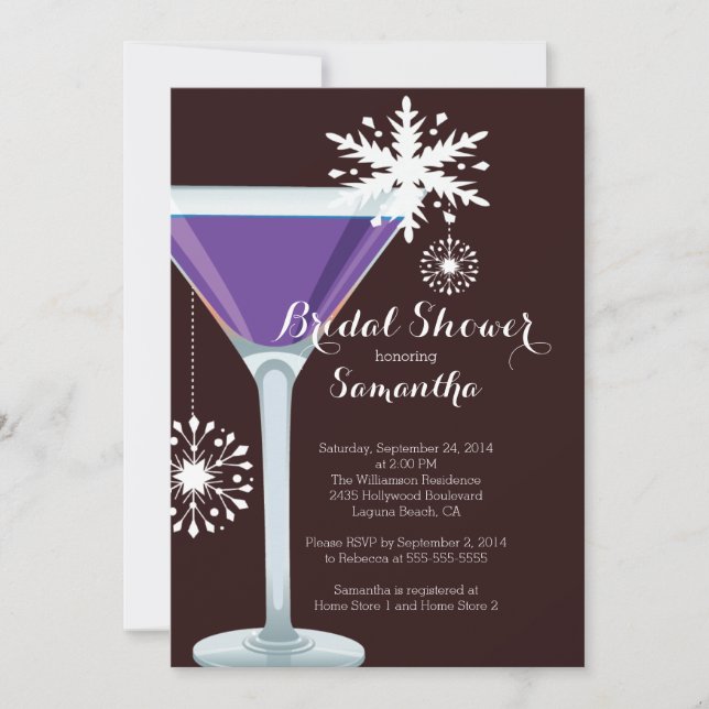 Holiday Cocktail Bridal Shower Invitation (Front)