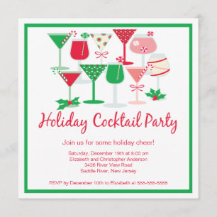 Holiday Cocktail Christmas Party Invitation