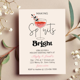 Holiday Cocktail, Festive Drinks Christmas, fun Card