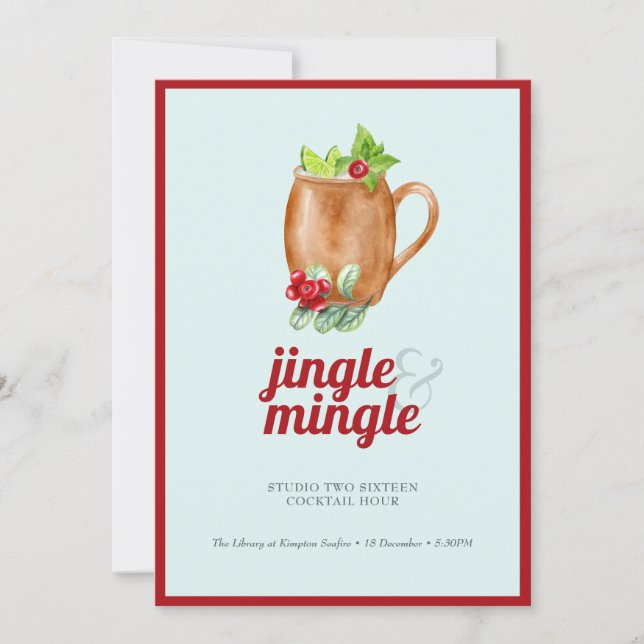 Holiday Cocktail Jingle & Mingle Party Invitation (Front)