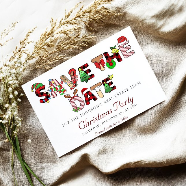 Holiday Cocktail Party Company Christmas Save The Date (Creator Uploaded)