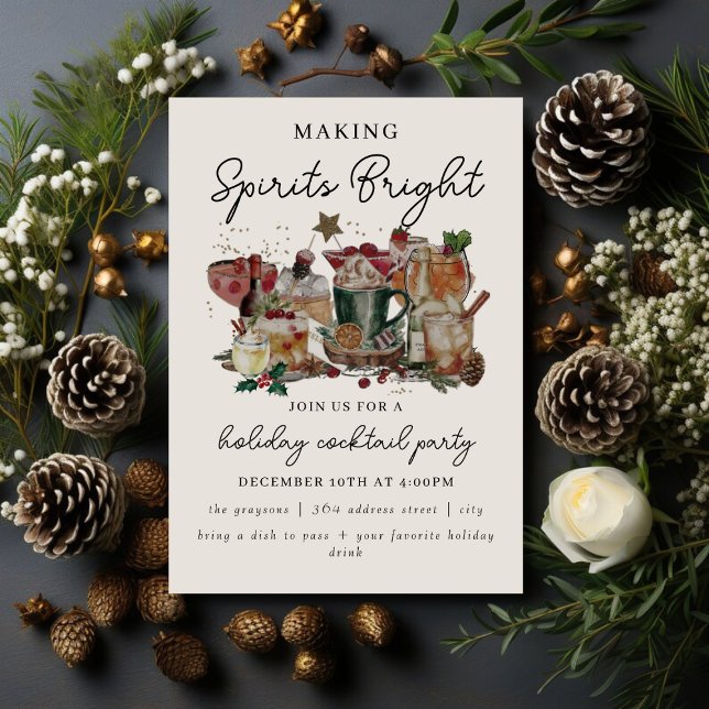 Holiday Cocktail Party invitation | Making Spirits (Creator Uploaded)