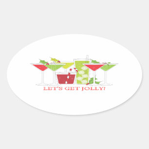 Holiday Cocktail Party Invitation Sticker