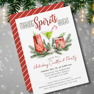 Holiday Cocktail Party Making Spirits Bright  Invitation