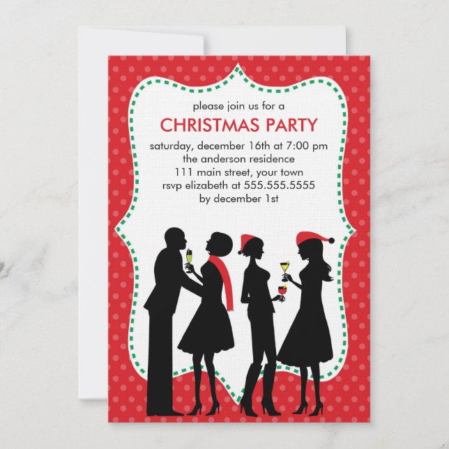 Holiday Cocktails Christmas Party Invitation (Front)