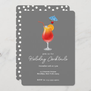 Holiday Cocktails Drinks Christmas Party  Invitation