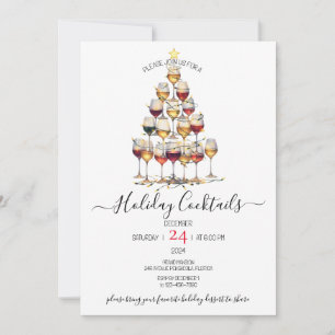 Holiday Cocktails Festive Drinks Christmas Party  Card