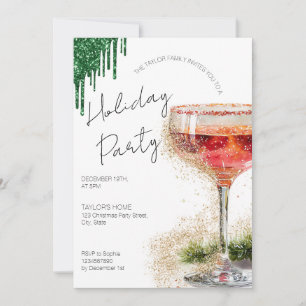 Holiday Cocktails Festive Drinks Christmas Party Invitation