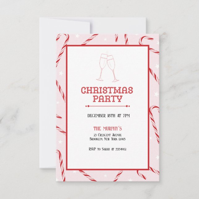 Holiday Cocktails Festive Drinks Christmas Party Invitation (Front)