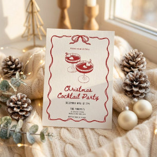 Holiday Cocktails Festive Drinks Christmas Party Invitation