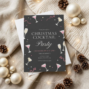 Holiday Cocktails Festive Drinks Christmas Party Invitation