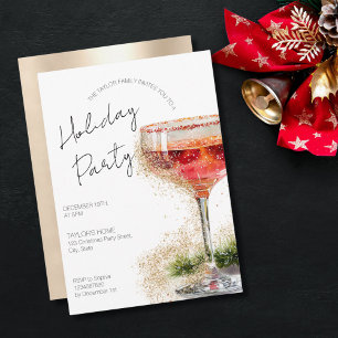 Holiday Cocktails Festive Drinks Christmas Party Invitation