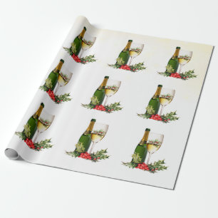 Holiday Cocktails Modern Festive Christmas Party Wrapping Paper