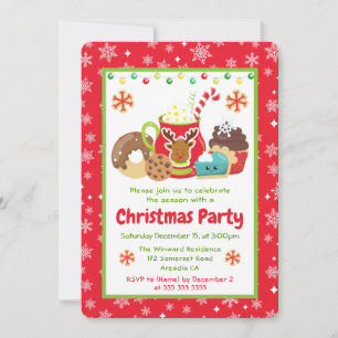 Holiday Cocoa & Cookies Chrismas Treats Invitation