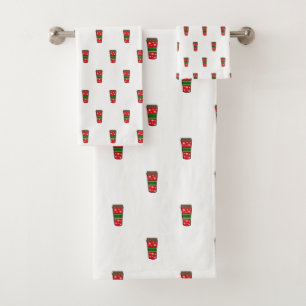 Holiday Coffee Drinks Bath Towel Set