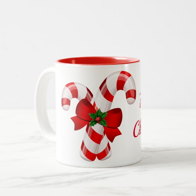 Holiday Coffee Mug Candy Canes (Front Left)