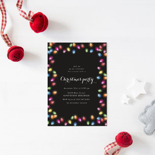 Holiday Colourful Lights Christmas Party Invitatio Invitation