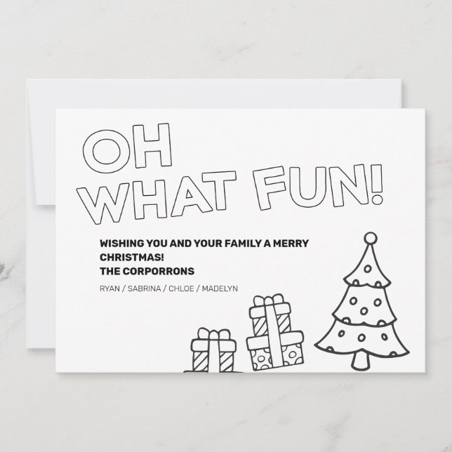 Holiday Colouring Christmas 2 Photo Cards (Front)