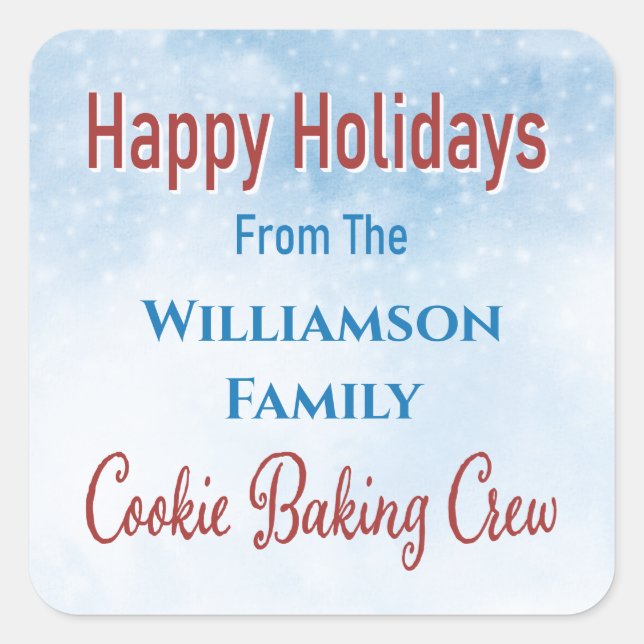 Holiday Cookie Baking Square Sticker (Front)