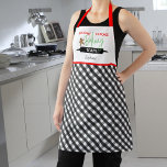 Holiday Cookie Baking Team Plaid Christmas Apron<br><div class="desc">This cute Christmas apron features the text "Holiday Cookie Baking Team". The bottom portion of the apron is black and white chequerboard plaid.. Personalise this fun holiday apron with your name.</div>