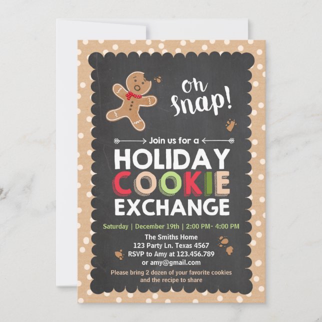 Holiday Cookie Exchange Invitation Christmas (Front)