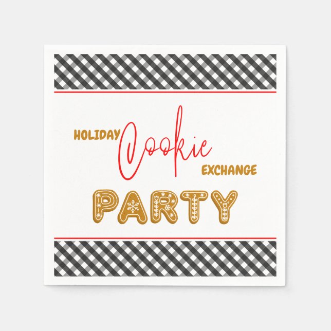 Holiday Cookie Exchange Party Christmas Napkin (Front)