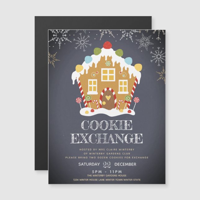 Holiday Cookie Exchange Party Magnetic Invitation (Front/Back)