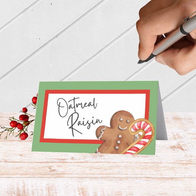 Holiday Cookie Folding Food, Drink or Place Cards (Christmas Cookie Folding Label Cards for Food & Drink Labels, Place Cards, Contests and More)