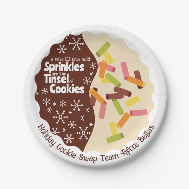 Holiday Cookie Swap Paper Plates (Front)