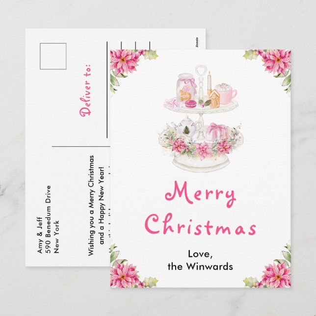 Holiday Cookies and Cocoa Pink Merry Christmas (Front/Back)