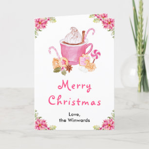 Holiday Cookies and Cocoa Pink Merry Christmas