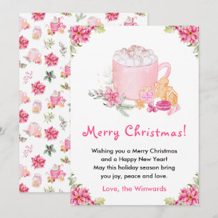 Holiday Cookies and Cocoa Pink Merry Christmas
