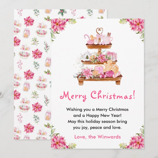 Holiday Cookies and Cocoa Pink Merry Christmas (Front/Back)