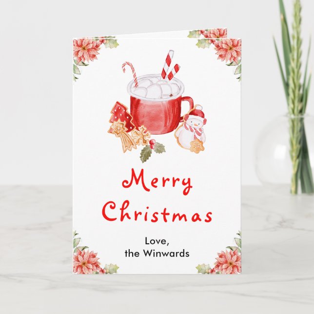 Holiday Cookies and Cocoa Red Merry Christmas (Front)