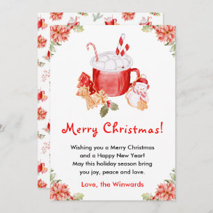 Holiday Cookies and Cocoa Red Merry Christmas