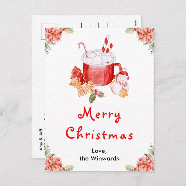 Holiday Cookies and Cocoa Red Merry Christmas (Front/Back)