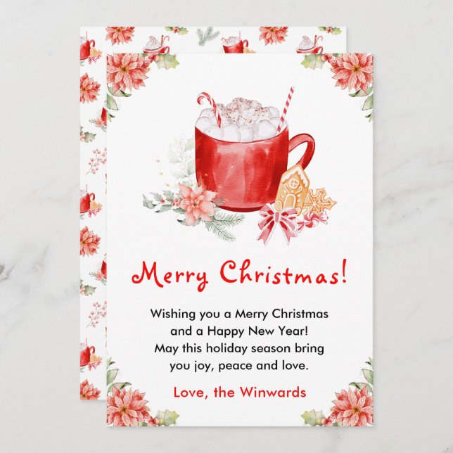 Holiday Cookies and Cocoa Red Merry Christmas (Front/Back)