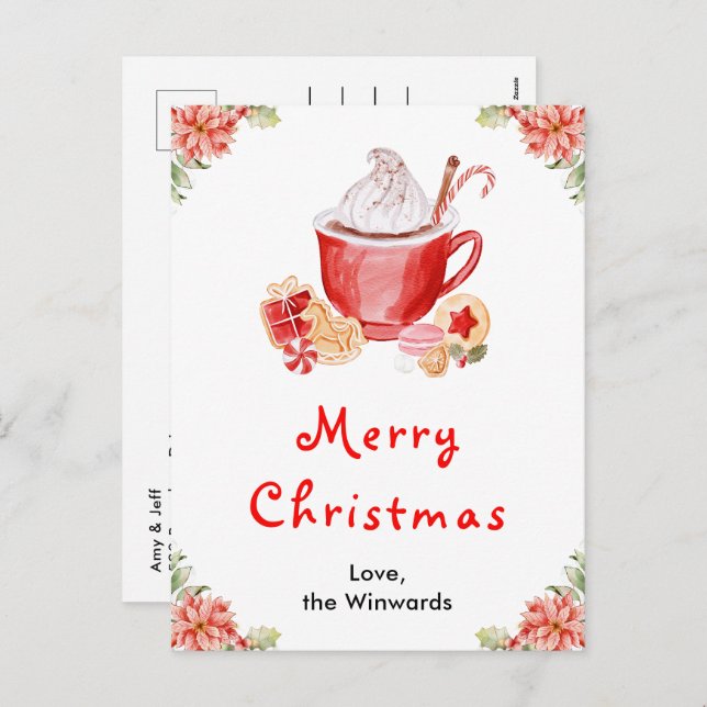 Holiday Cookies and Cocoa Red Merry Christmas (Front/Back)