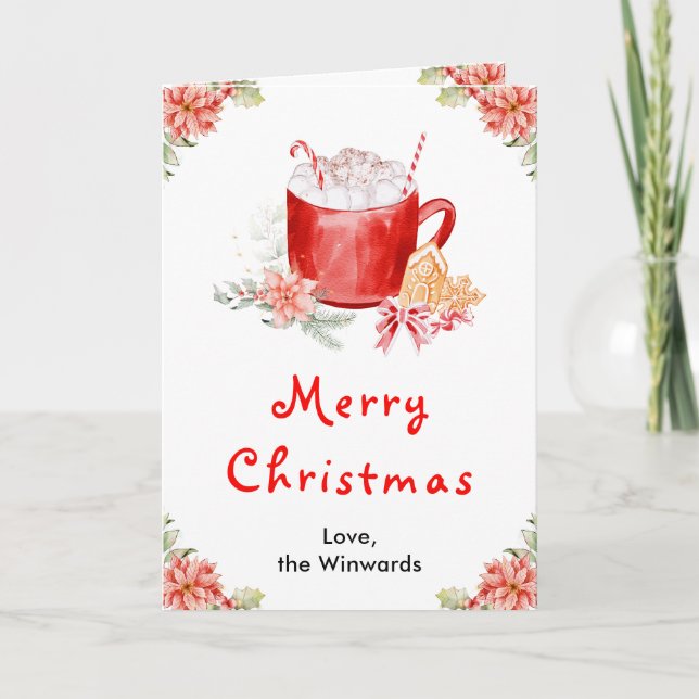 Holiday Cookies and Cocoa Red Merry Christmas (Front)