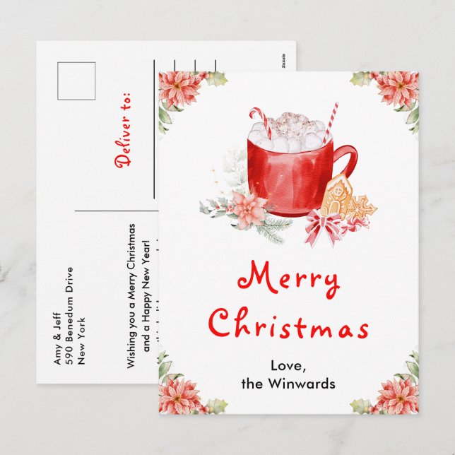 Holiday Cookies and Cocoa Red Merry Christmas (Front/Back)