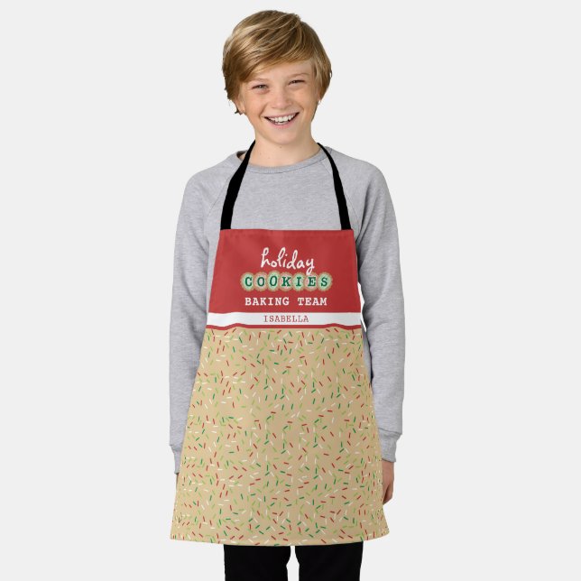 Holiday Cookies Baking Team All-Over Print Apron (Worn)