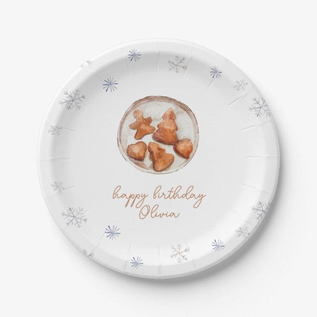 Holiday Cookies Birthday Custom Paper Plate (Front)