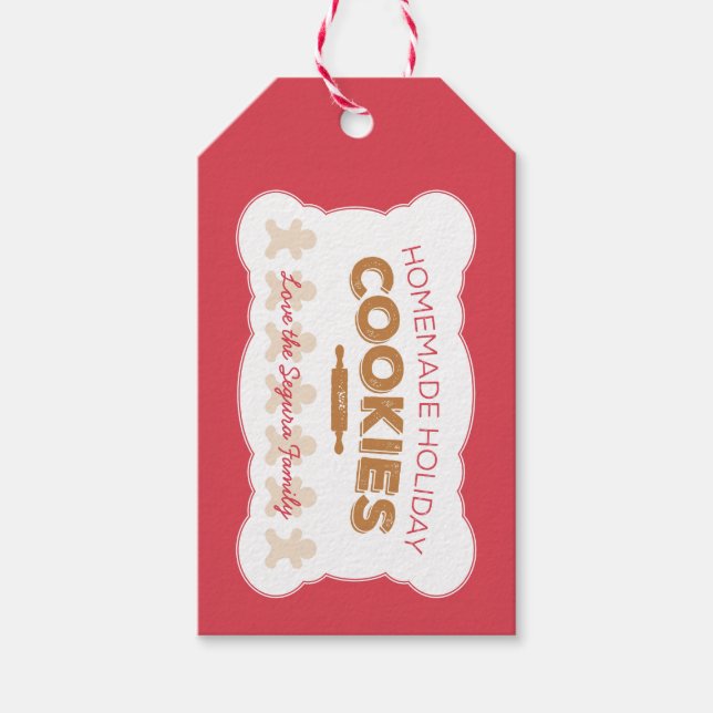 Holiday Cookies Christmas Gift Tags (Front)