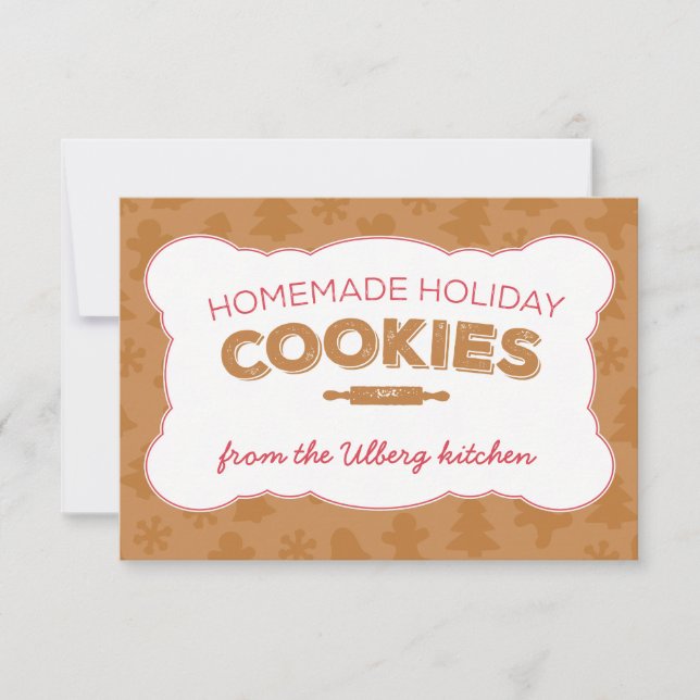 Holiday Cookies Christmas Recipe or Note Card (Front)