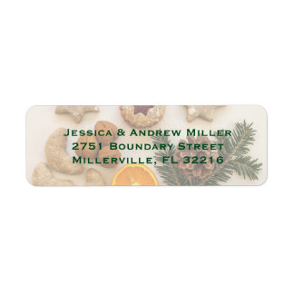 Holiday Cookies Green Christmas Return Address