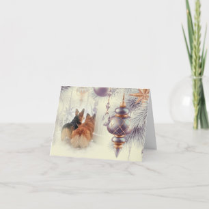 Holiday Corgis in the Snow Card