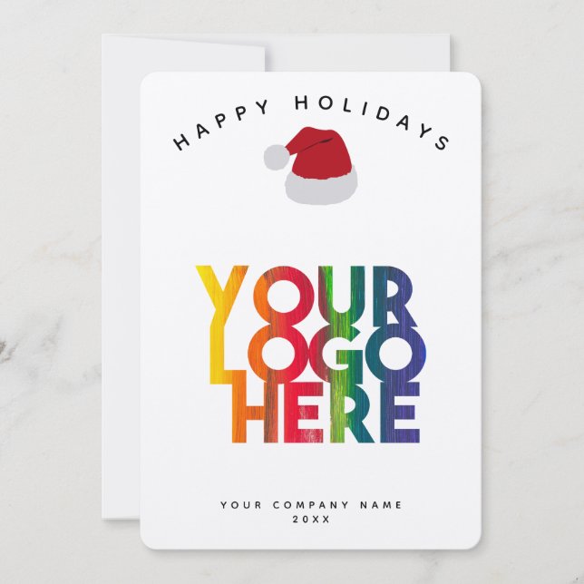 Holiday Corporate Business Logo Christmas Card (Front)