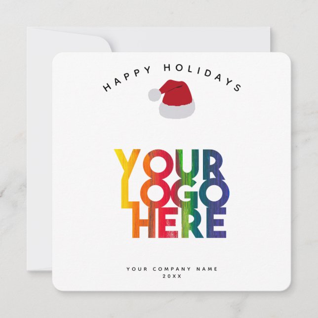 Holiday Corporate Business Logo Christmas Card (Front)